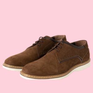 Artisan Dark Brown Suede Leather Lace-Up Shoes